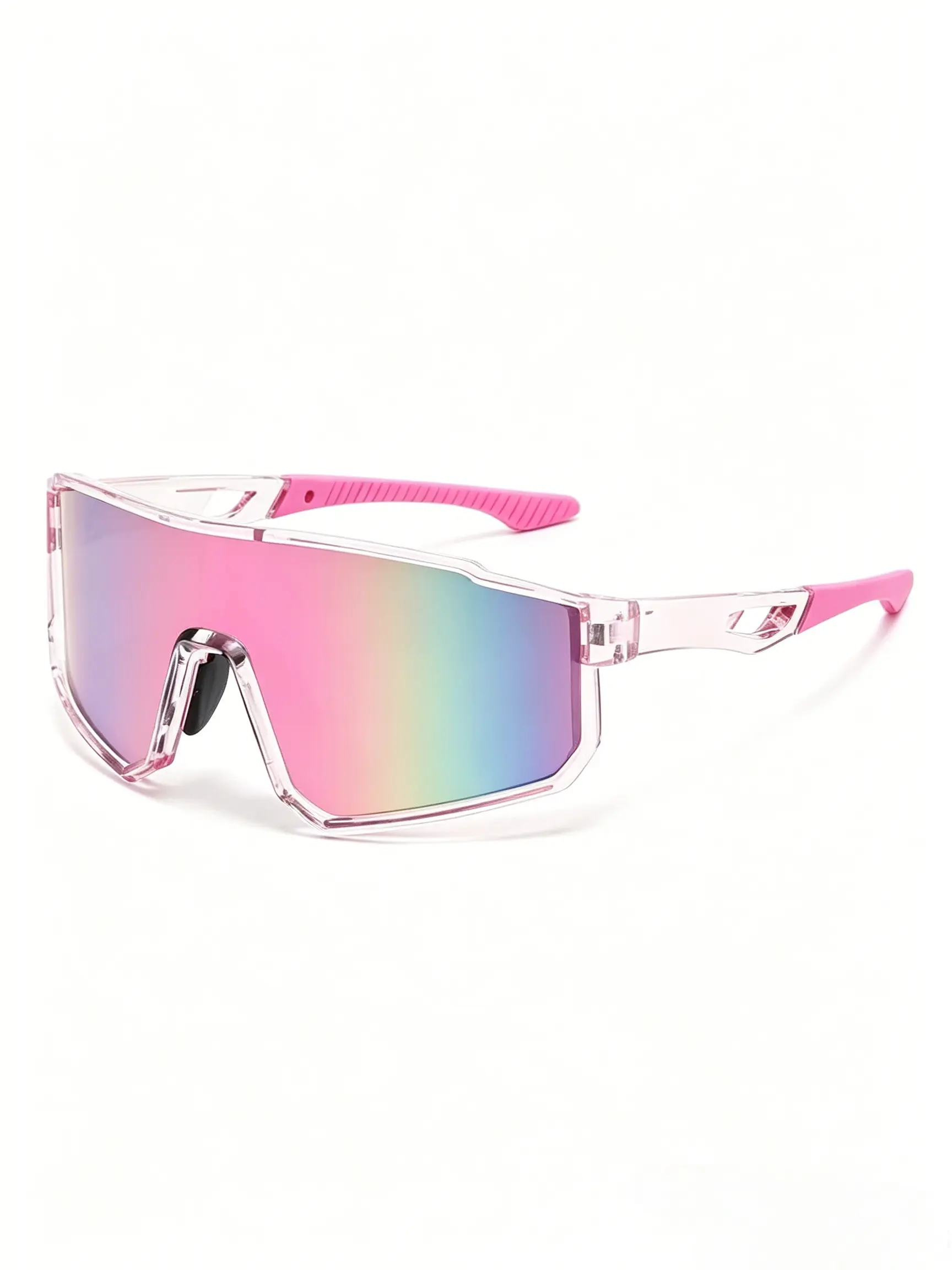 One Piece Cycling Sunglasses for Men Women, UV400 Protection Windproof Colorful Mirrored Sports Eyewear for MTB Road Bike Riding Driving Outdoor Activitie,summeroutfits,vacationoutfits,beachoutfits, Outdoor Cycling Accessories