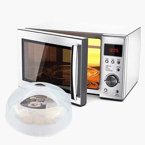Microwave splash-proof cover, suitable for food, large microwave plate cover protector, with steam holes, 1.5inch, BPA-free, dishwasher safe - gray