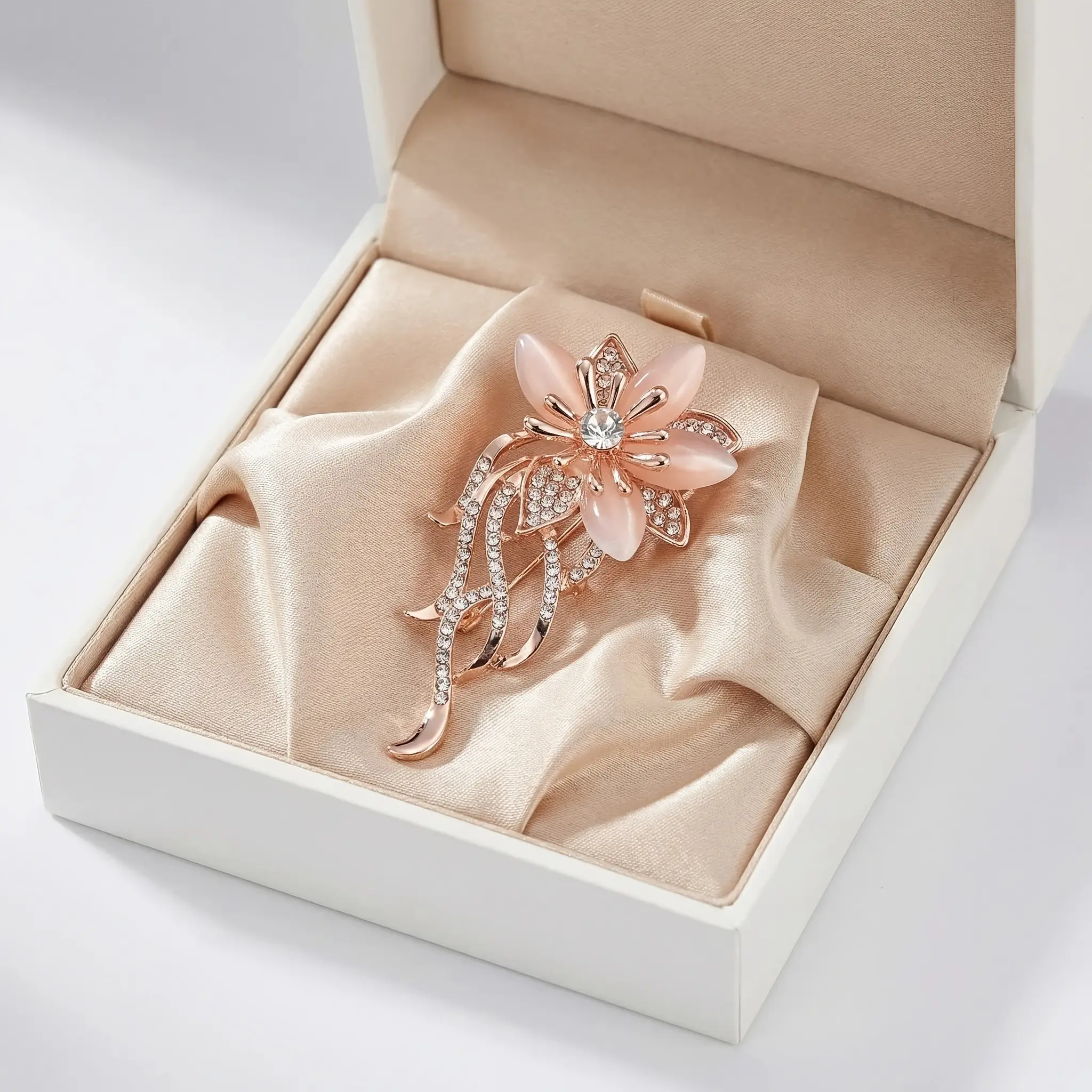 Women's Classic Orchid Brooch Pin, Sparkling Floral Rhinestone Jewelry for Clothes, Formal Dresses, Jackets & Scarves, Orchid Shape, Rhinestone Orchid
