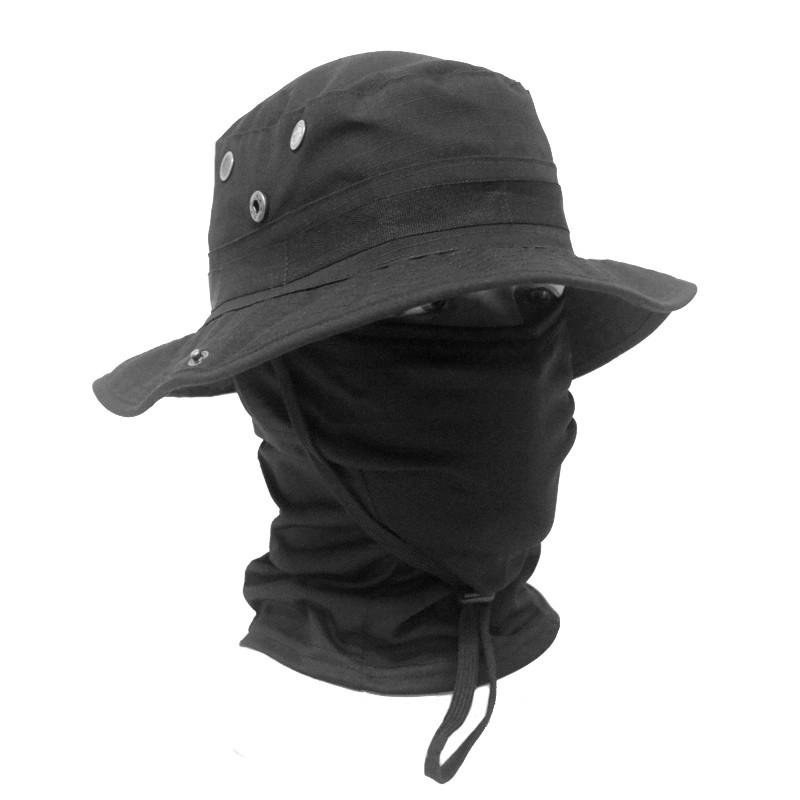 Men's Camouflage Hat and Wide Brim Cap Set, UV Protection Tactical Fisherman Hat, Outdoor Sports Hiking Camping, Casual Style