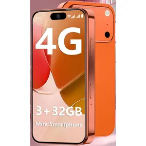 Mini Phone 4G Unlocked 3+32GB HD Touch Screen 2000mAh Battery Compact Backup World's Smallest Phone for Kids GPS Dual SIM Orange