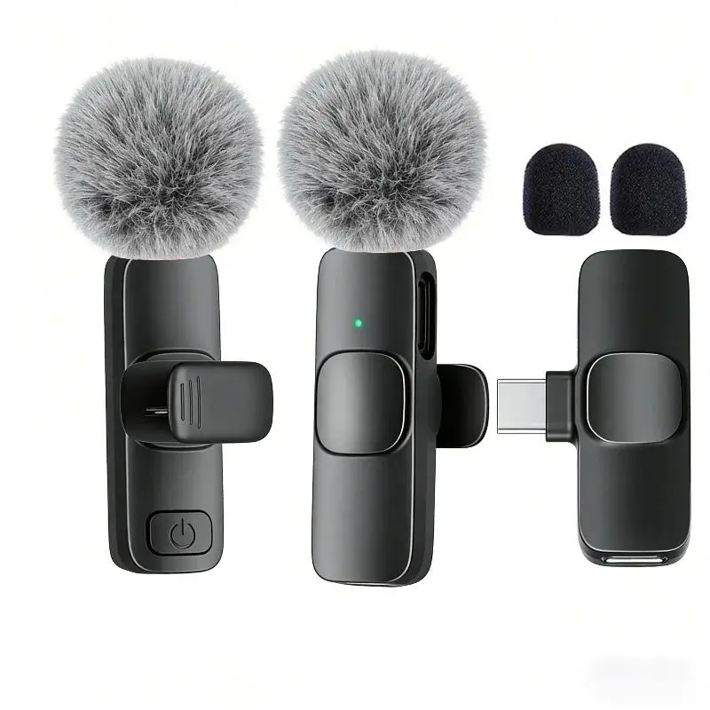Type-C Port Professional Wireless Lavalier Microphone for Smartphones, Computers and Cameras, Plug and Play