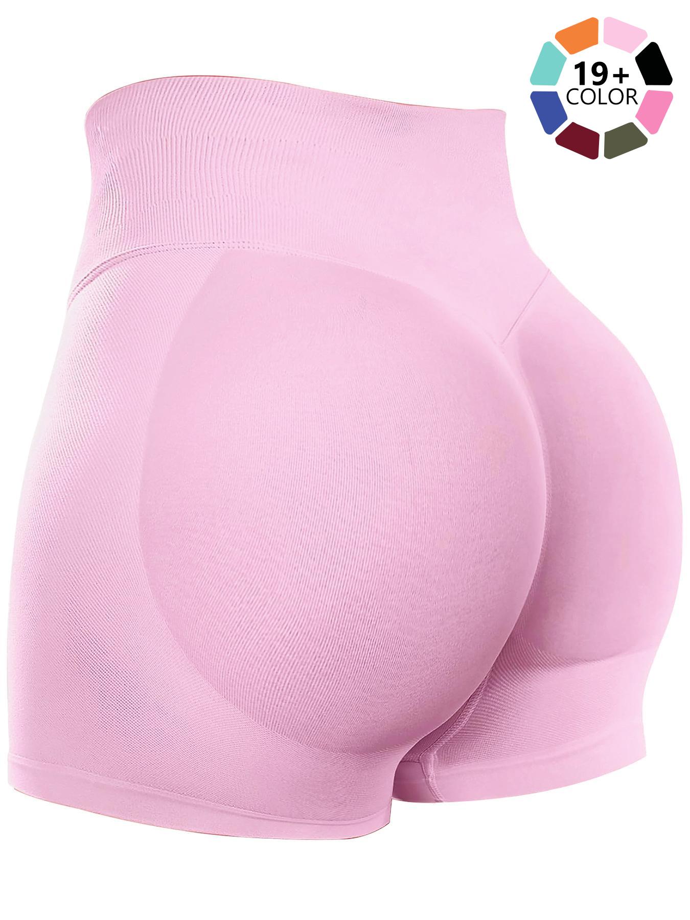 Seamless Shorts for Women, Invisible Scrunch Butt Lifting Gym Booty Biker Shorts, Breathable Comfortable High Stretch Skinny Shorts, Gym Shorts, Ladies Sportswear for Indoor Outdoor Wear, Athletic Shorts, High Waist Shorts