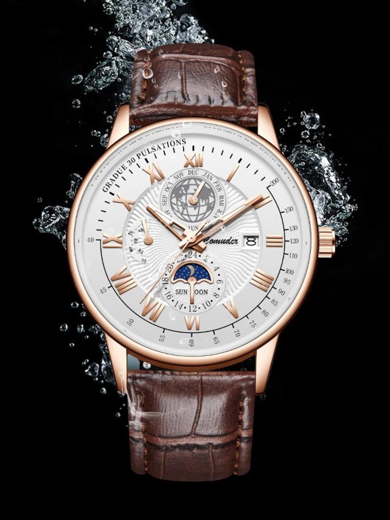 Men's Business Fashion Round Dial Analog Quartz Watch, Fashion Watch for Party, Daily Clothing Decor, Trendy All-match & Exquisite Watch for Birthday Gift with Box, Business Fashion Watches