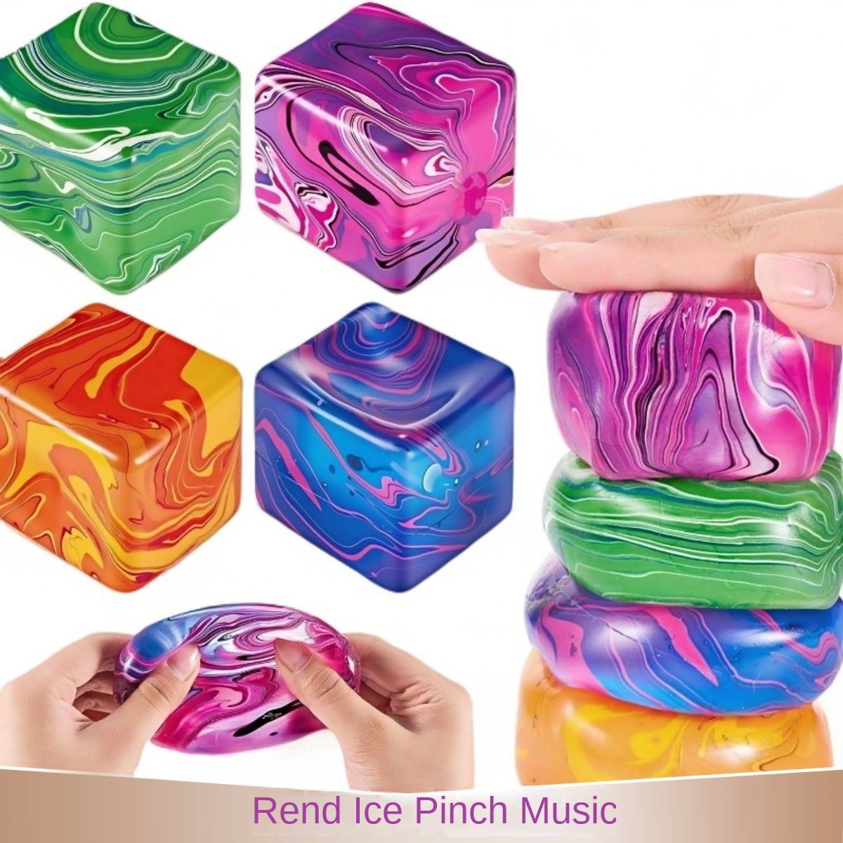 Square Maltose Candy Textured Soft Rubber Squishies Fidget Toy - Slow-Rebounding, Stress-Relieving Decorative Piece for Home, Office Relaxation, Fidget Toys