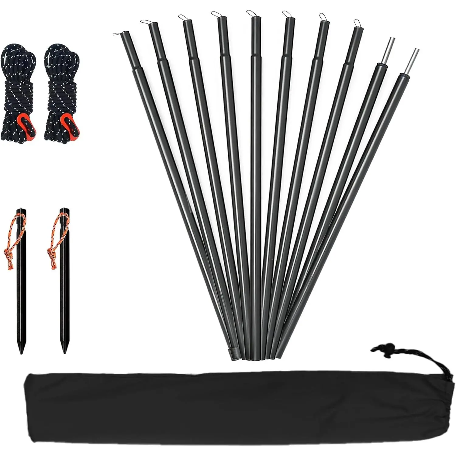 Tarp Poles Adjustable Canopy Pole,Portable Camping Accessories Heavy Duty Poles Thicker Tent Pole with a Diameter of Rods for Camping Tarps,Awnings, Shelters, Hiking,Backpacking
