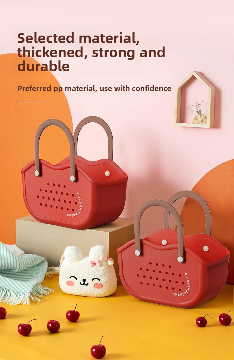 Bath Basket Handheld Shower Basket Bathroom Toiletries Storage Basket Small Basket Organizer Plastic Bathing Basket