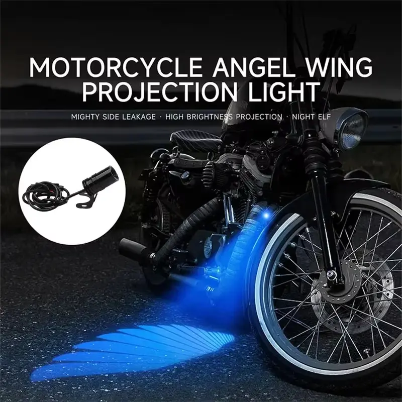 Angel Wing Motorcycle Projector Light LED Ground Light 12V, Decorative Lamp Accessory for Motorcycles and Electric Bikes, Ambient Lighting