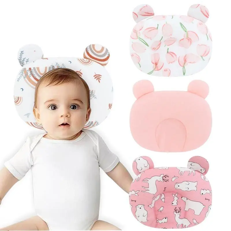 Breathable Pure Cotton Shaping Head Pillow 2026 New Arrival, Cute Ear Design Corrective Support Cushion, Soft Sleep Accessory For Spring & Summer Daily Home Use