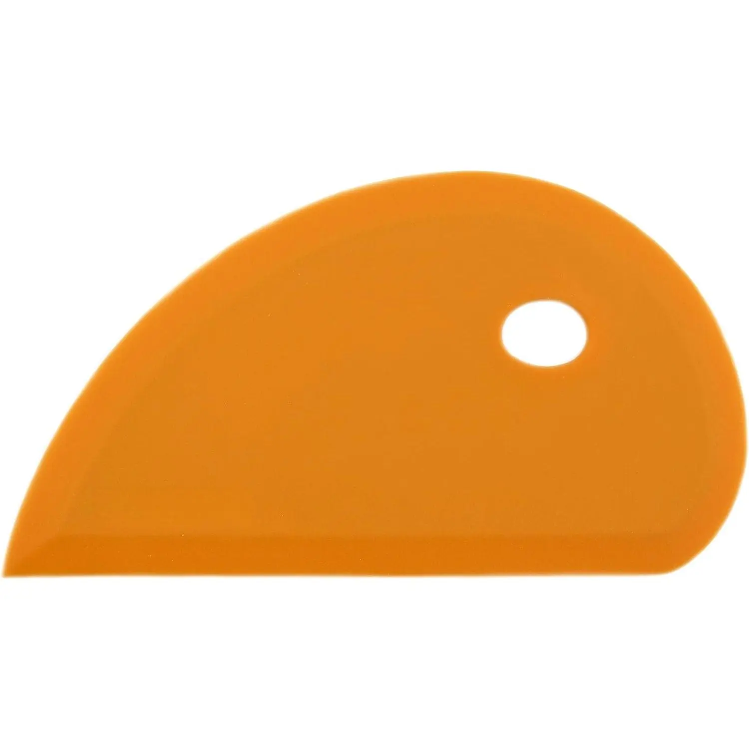 Multipurpose  Bowl Scraper - Dough Scraper for Cleaning Mixing Bowls, Baking Pan -  Scraper Spatula For Painting, Smoothing, Frosting, Cake Decorating - Orange, 7x3.75"