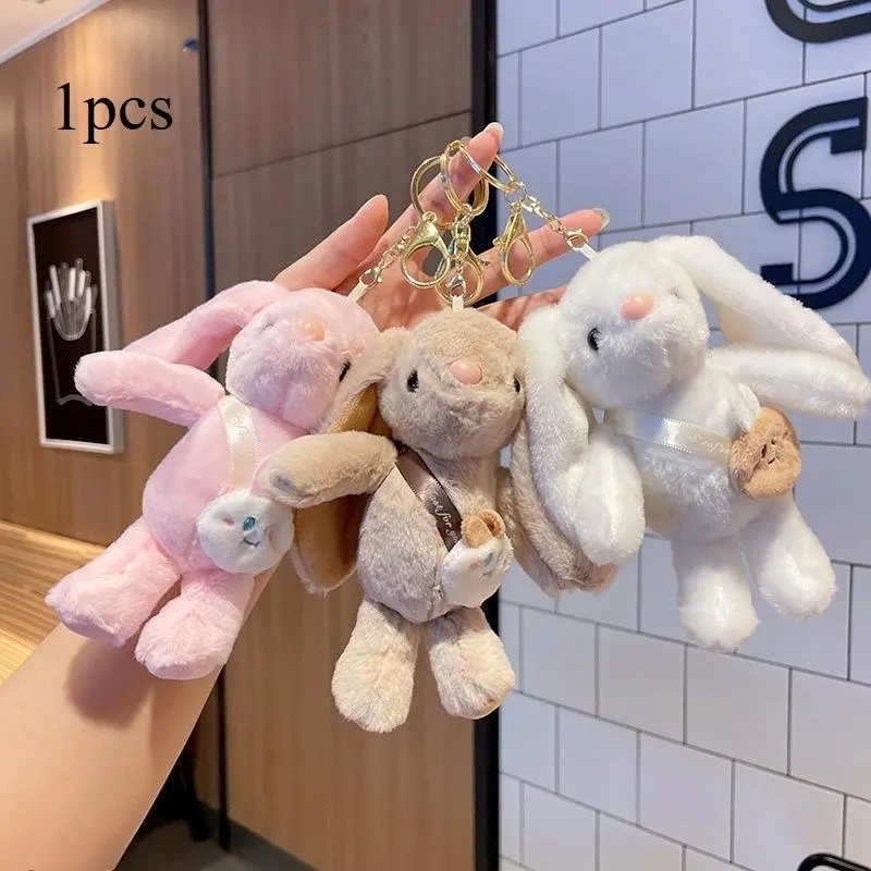 Lop-eared rabbit plush bag charm—a stylish accessory featuring a soft, playful, and versatile design. It serves perfectly as a bag charm, keychain, or car decoration, making it an ideal gift for a partner or close friend.