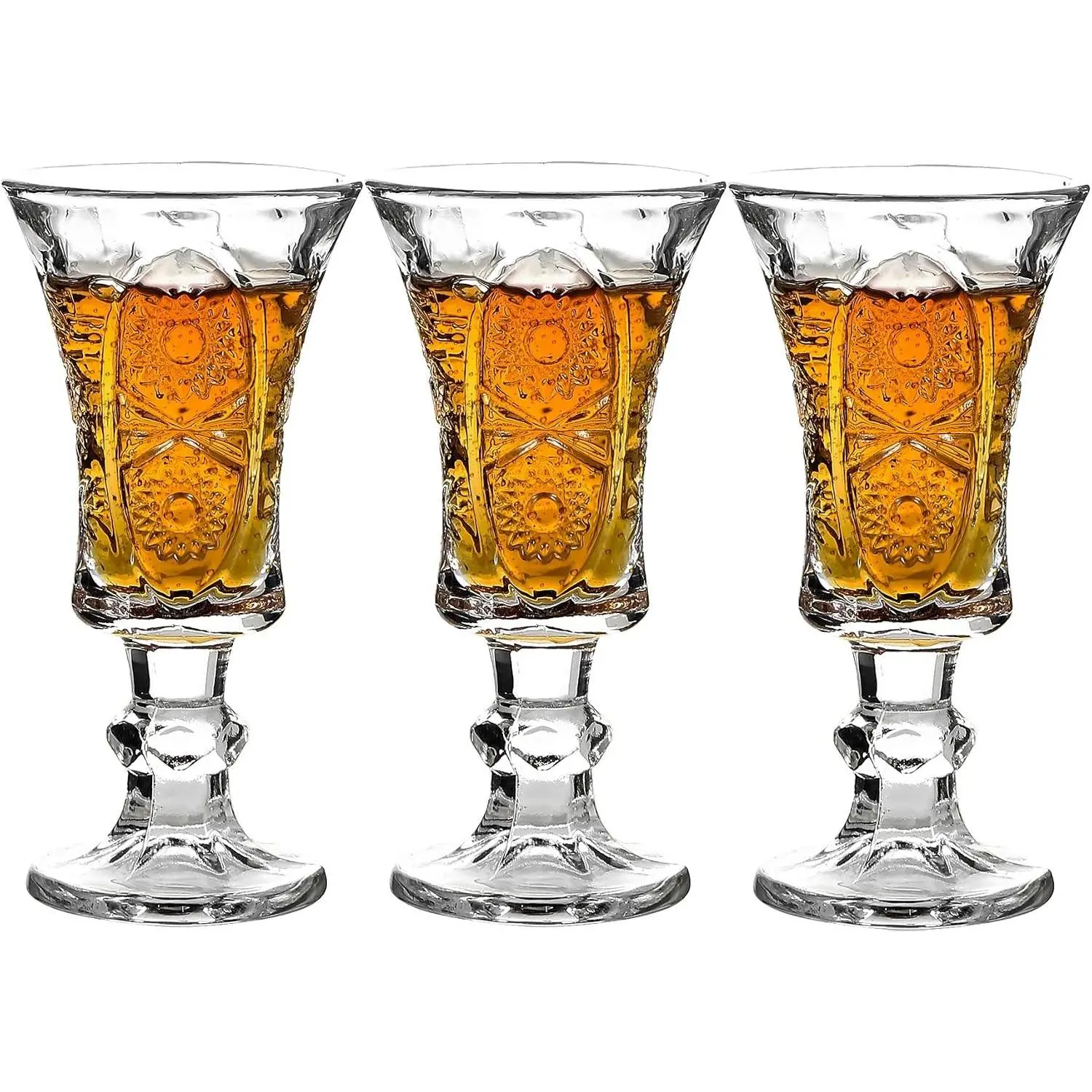 Round 1.3-Oz Shot Glasses Lead-Free Glass Clear Heavy Base Shot Glass Set of 3