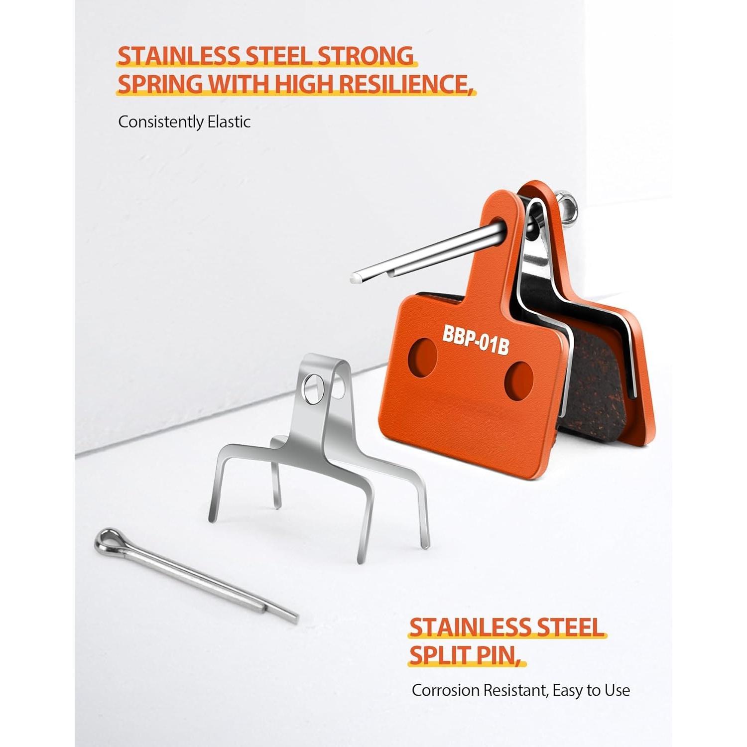 Pads, High-Performance  Pads, Disc  Pads & Spring (Semi-Metallic) for Mountain  Disc Brakes, Pads Compatible with TRP Tektro Shimano Deore Br