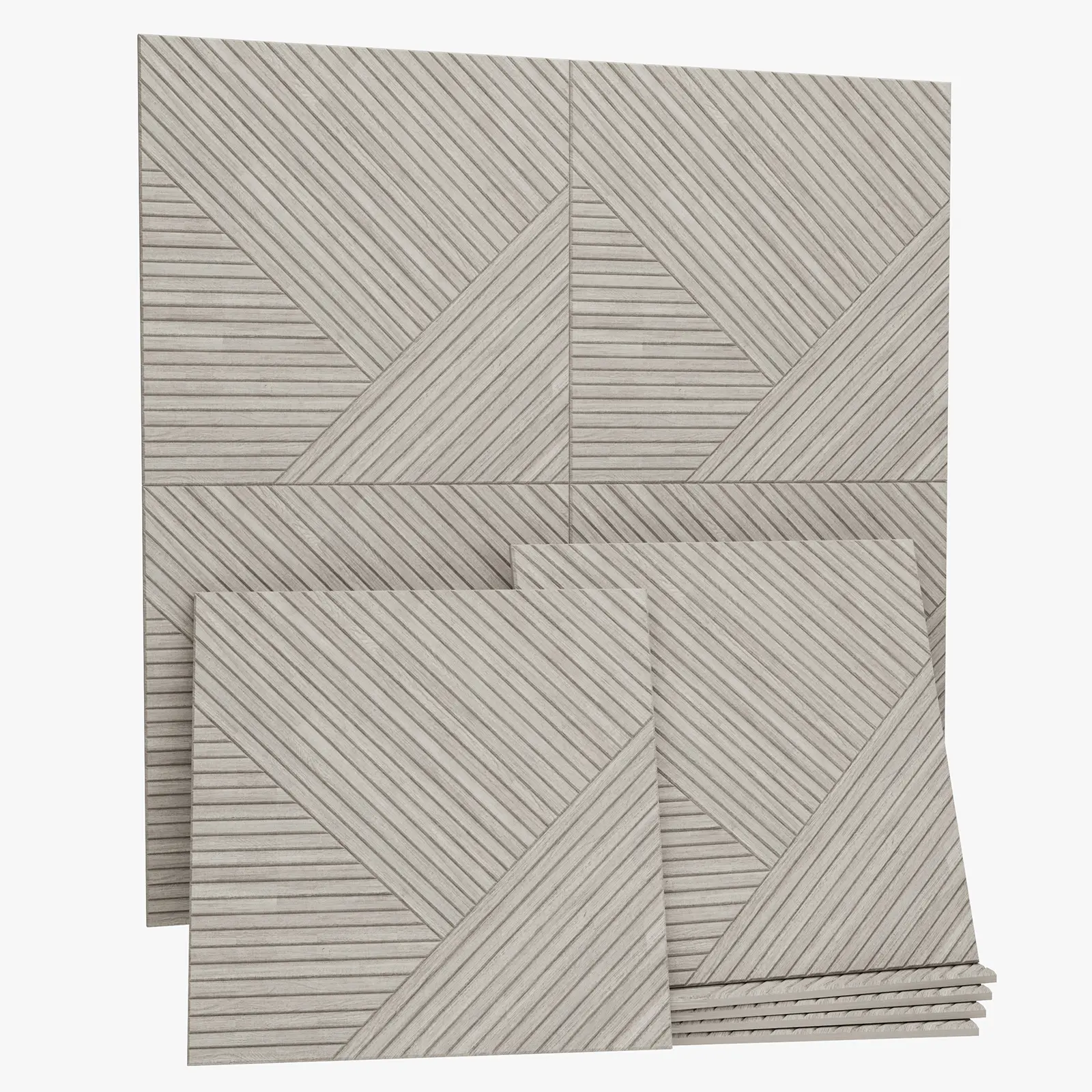 Acoustic Wall Panels 60x60cm cm – Soundproof Polyester Fiber Panels for Home, Studio, Office, Wood Grain, Easy Install Noise Reduction Wall Tiles, 6/8/10PCS