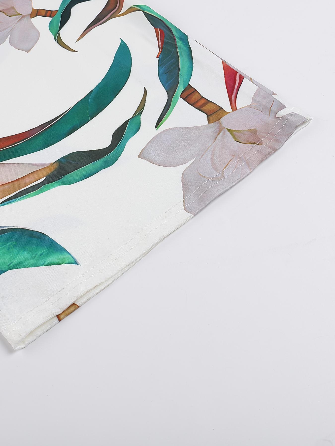 Women's Floral Print Ring-Linked Asymmetrical Neck Jumpsuit, Boho Casual High Waist Wide Leg Jumpsuit for Summer, Womenswear