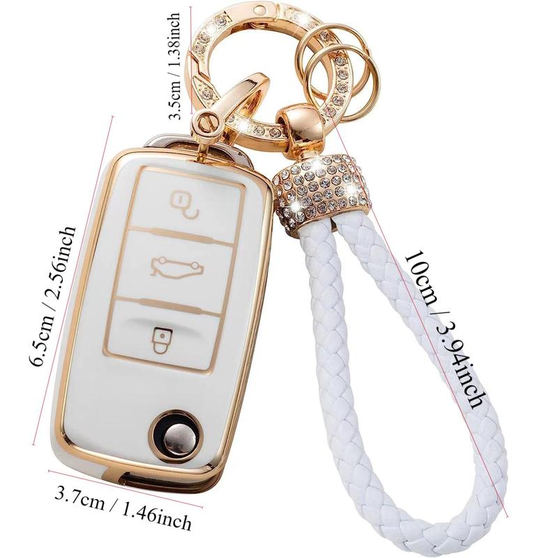 Fashion Car Key Case, Anti-theft Universal Protective Car Key Case Cover for Volkswagen, Toyota, Golf 4 3 5 6, MK6, Passat B5 B6 B8 B7, Touran, Bora, Tiguan, Jetta, Car Key Protector