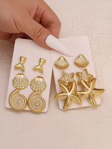 Summer Ocean Theme Fashion Earrings Set, Elegant and Stylish, Essential Summer Jewelry, Perfect for Various