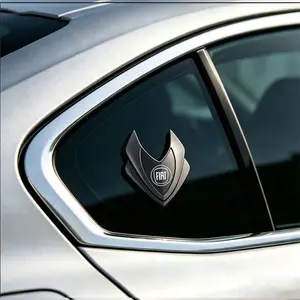 Car 3D Triangle Shield Metal Sticker, Three Colors Available, Customizable Body Decoration for Fiat Abarth 500 Series, Car Accessories