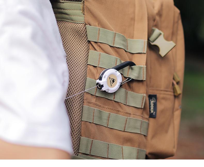 Outdoor 3-in-1 Retractable Keychain with Steel Wire – Carabiner, Magnetic Lock, Multi-Purpose for Hiking, Camping, Fishing & Commuting