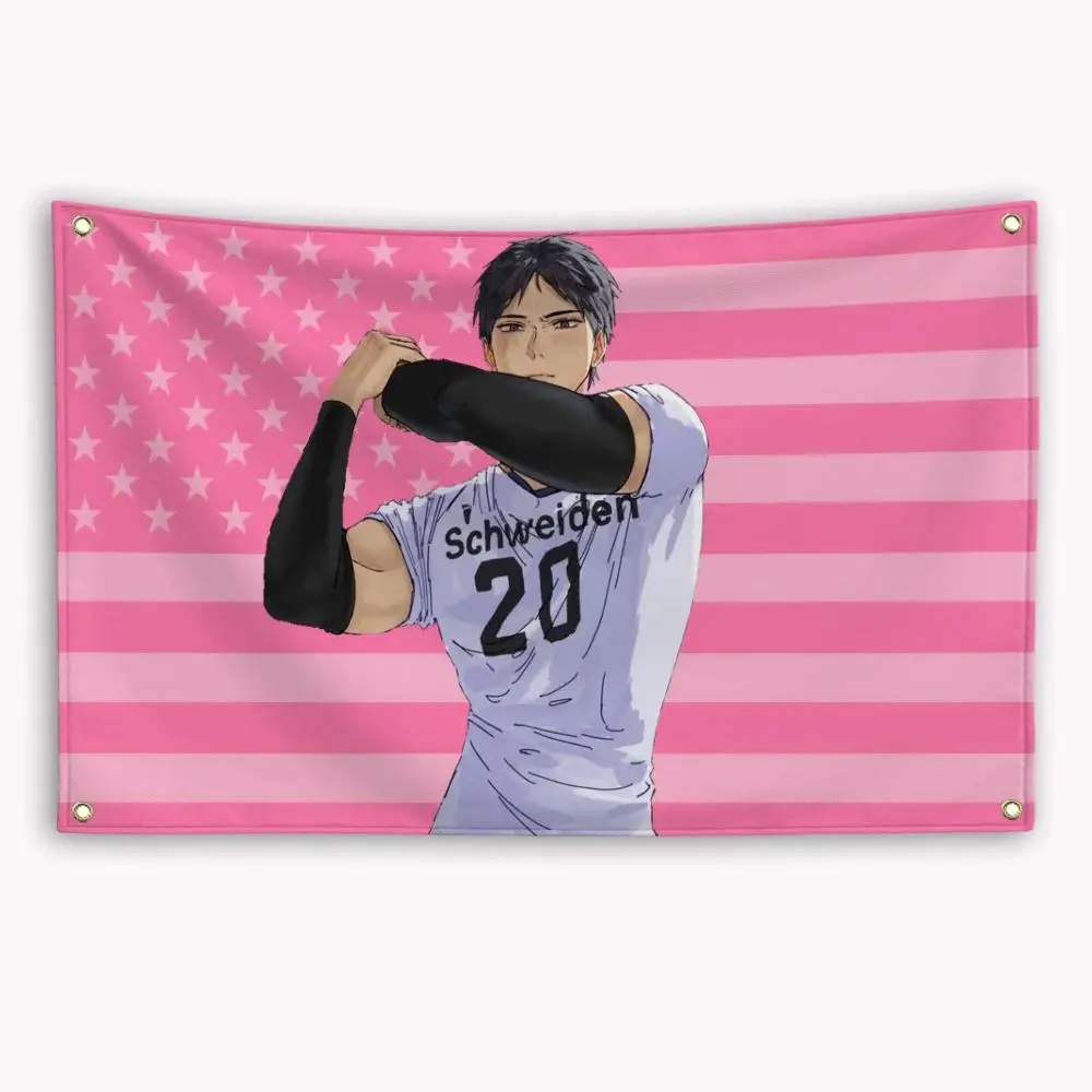 Tobio Kageyama American Flag Anime Haikyuu!! Banner Outdoor Decorations Garage Decoration Barber Shop Tapestry Flaga Advertising