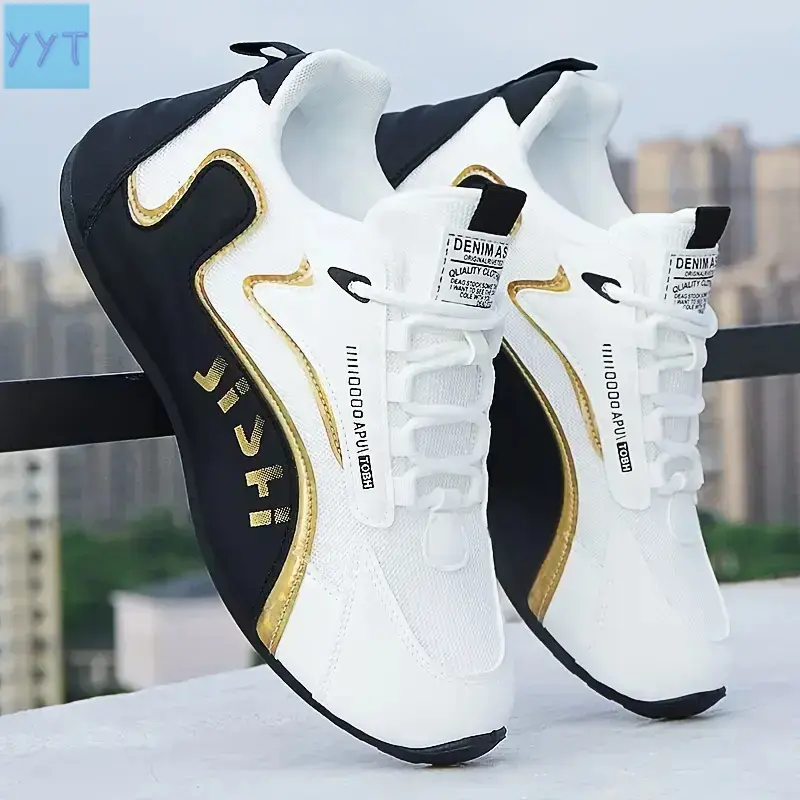 YYT1 Men's Leather Upper Lace-Up Shoes - Waterproof, Durable, Versatile Autumn Casual Sports/Leisure Travel Footwear (Ideal for Running, Training)