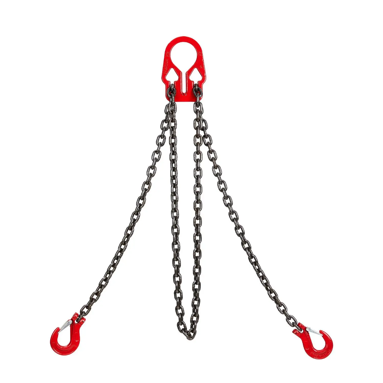 Heavy Duty 5/16" x 10 ft Lifting Chain Sling with Adjuster Hooks – 7000 lbs (2-Leg) – Industrial Grade Grab Hook for Engine Hoist, Material Handling – Red