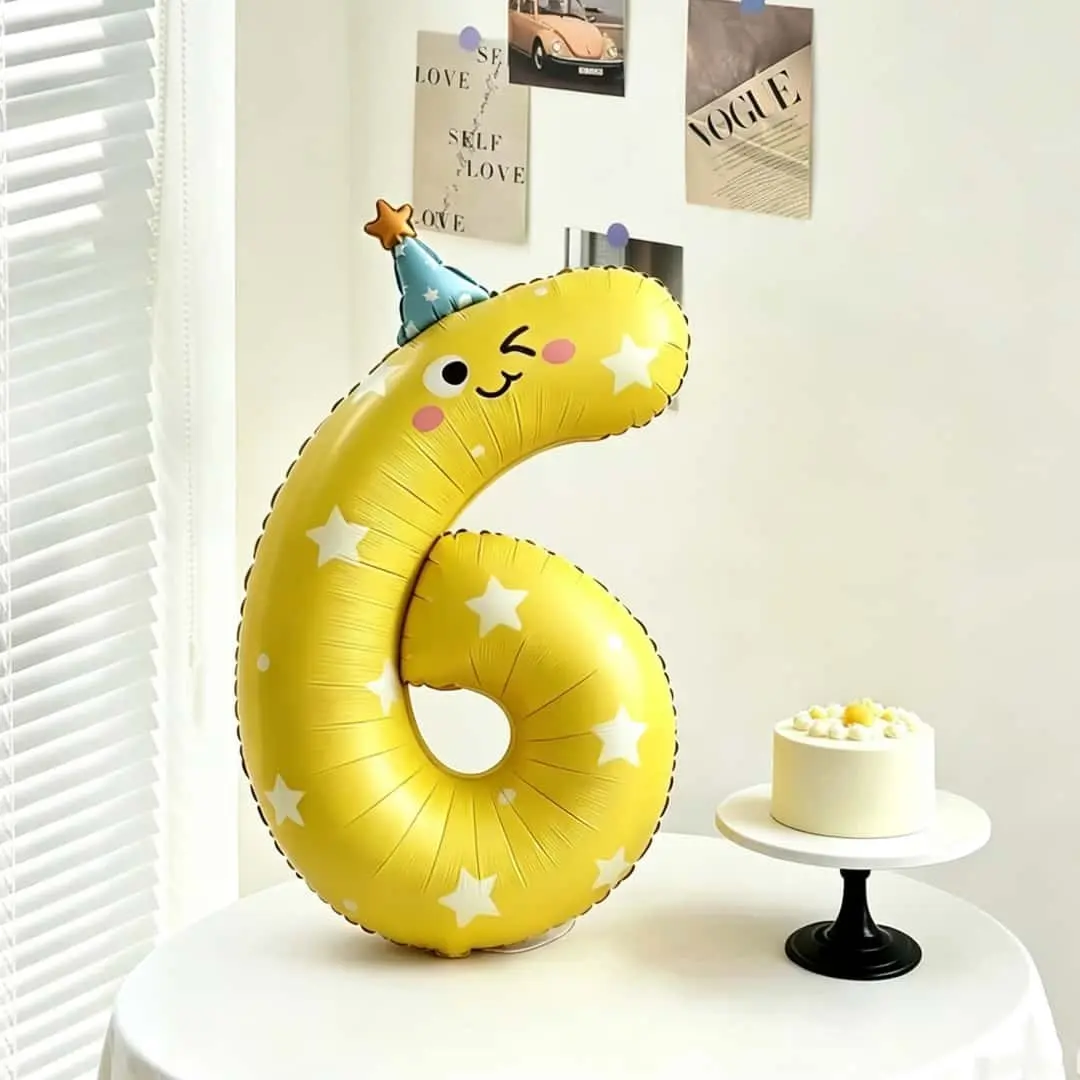 Cute Cartoon Birthday Balloon, Macaron Color, Party Decoration, Outdoor Gathering, Kids' Birthday Decor, Fun Theme Accessories, Birthday Party Decorations
