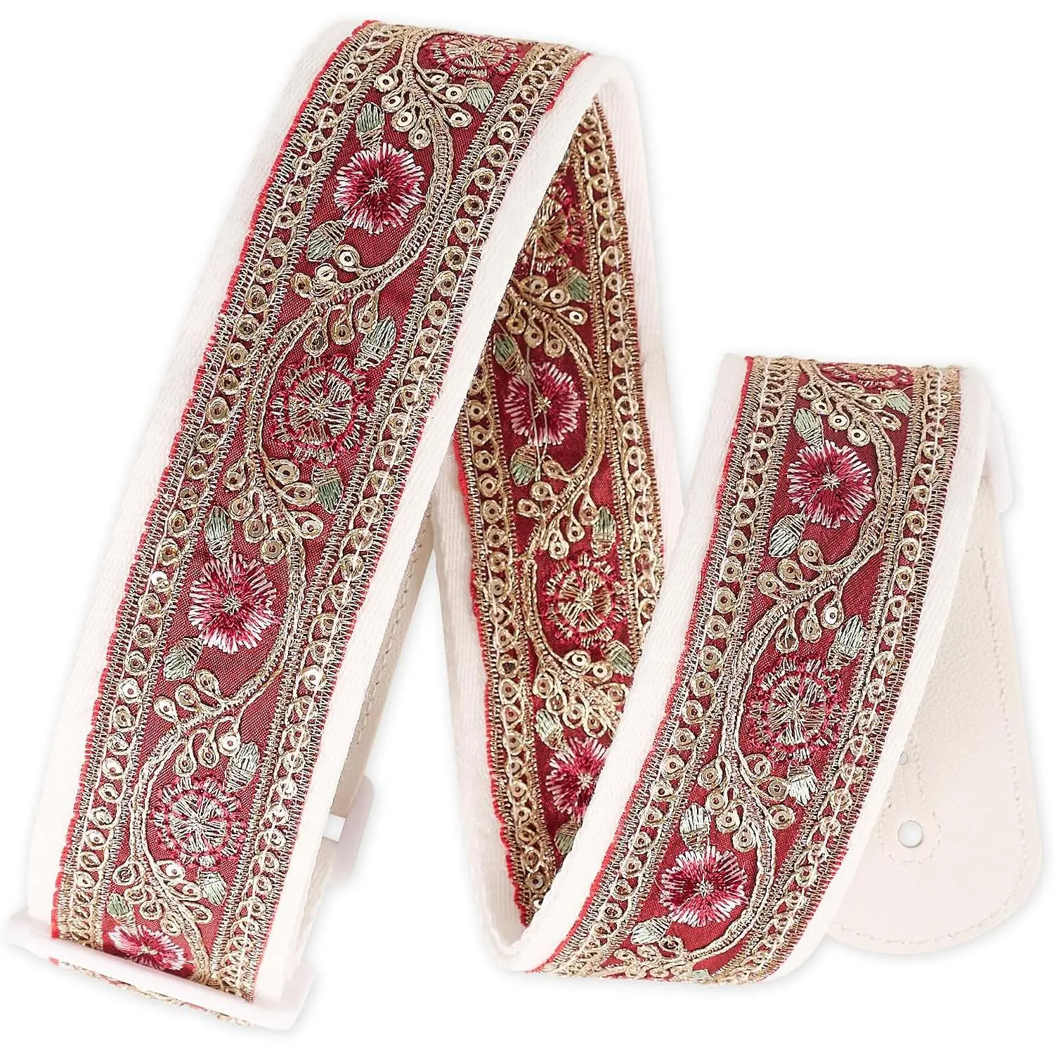 Guitar Strap,  Embossed Leather Gothic Electric Bass Strap   Adjustable Rock Acoustic Guitar Strap