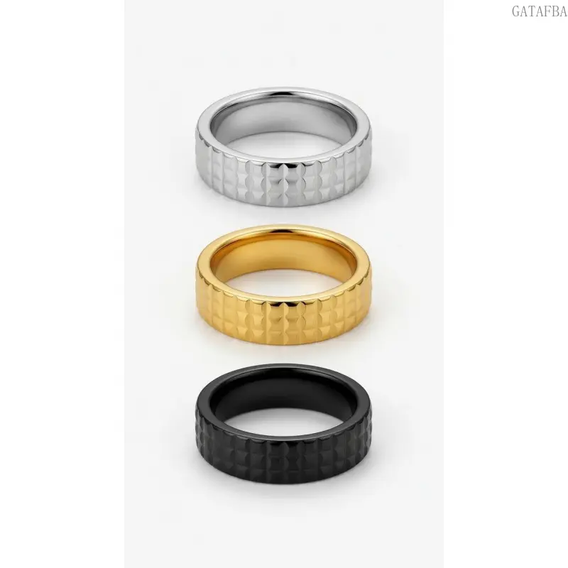 7MM Plain Stainless Steel Band, Three Tone Minimal Ring, Business Daily Versatile Jewelry for Men