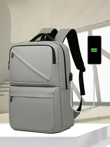 Business Simple Waterproof Backpack with USB Charging Port, 15.6 Inch Laptop Bag, Large Capacity, Suitable for Business Travel, School, Travel, Travel Essentials Backpacks