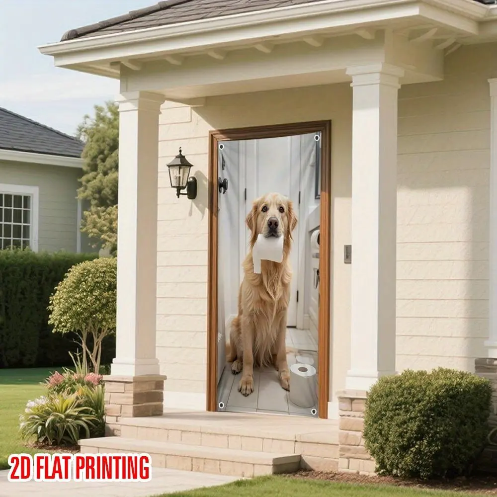 2D Flat Polyester Fabric Photography Backdrop - HD Digitally Printed, Soft, Lightweight, Foldable, Machine Washable, Funny Golden Retriever Animal Pattern, Photo Booth Print Festive Backdrops & Banners for Party Decor, Home Supplies