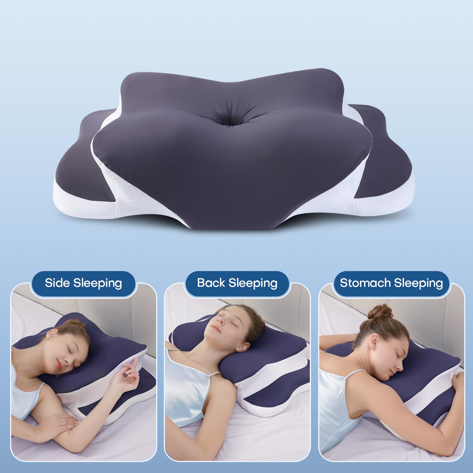 Dark Grey Butterfly Neck Pillow - Breathable, cooling fabric, two height options for various sleeping positions, making it the perfect gift for seniors. Premium neck pillow | Butterfly design | Breathable fabric