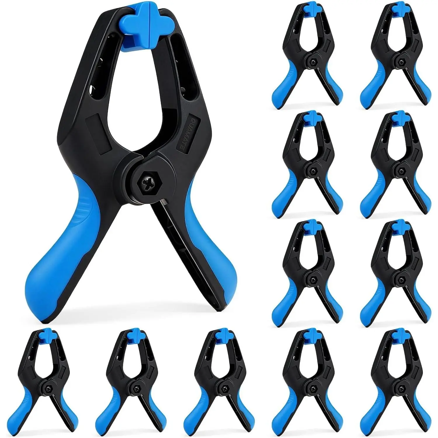 Heavy-Duty Hardware Clamps, 12-Pack 4-Inch Anti-Slip TPR & Manganese Steel Clips for Woodworking, Backdrop Stand