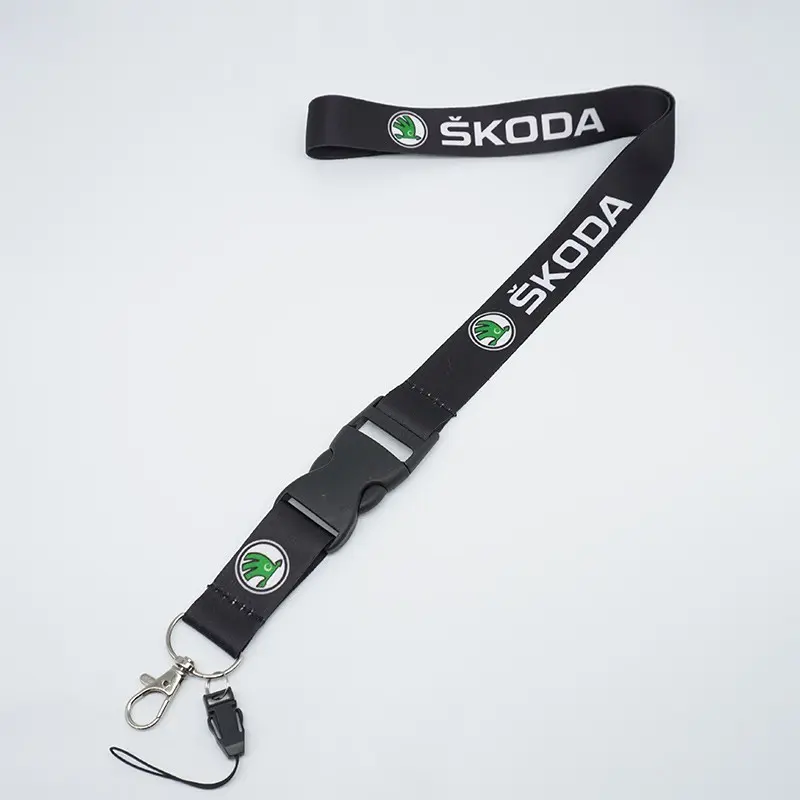 Nylon Printing Emblem Style Keychain, Lanyard Pass Work ID Mobile Neck Strap, for Skoda Yeti Karoq Superb Rapid Kodiaq Octavia Fabia
