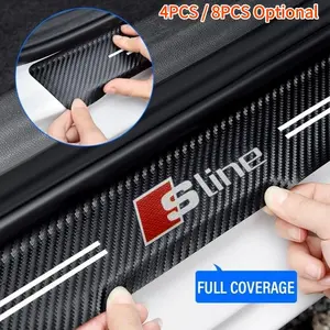 Audi Car Door Threshold Protector Strips, Anti-Scratch Wear Resistant, Fits Audi S Line Models A1/a3/a4/a6/q3/q5, Exterior Decoration Accessories