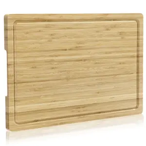 GARVEEExtra Large Bamboo Wood Cutting Board for Kitchen with Juice Groove, Reversible Charcuterie Board Ideal for Meat, Vegetables, and Cheese, Available in 20x24 Inch and 18x12 Inch Sizes