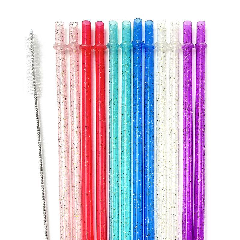 Reusable Straw Set, 12pcs Durable Straws with 1 Brush, Drinking Straws for 20-40oz Tumblers, Dishwasher Safe Straw