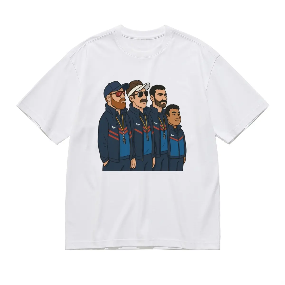 Unisex Ted Lasso Coaching Staff Cartoon Graphic T-Shirt