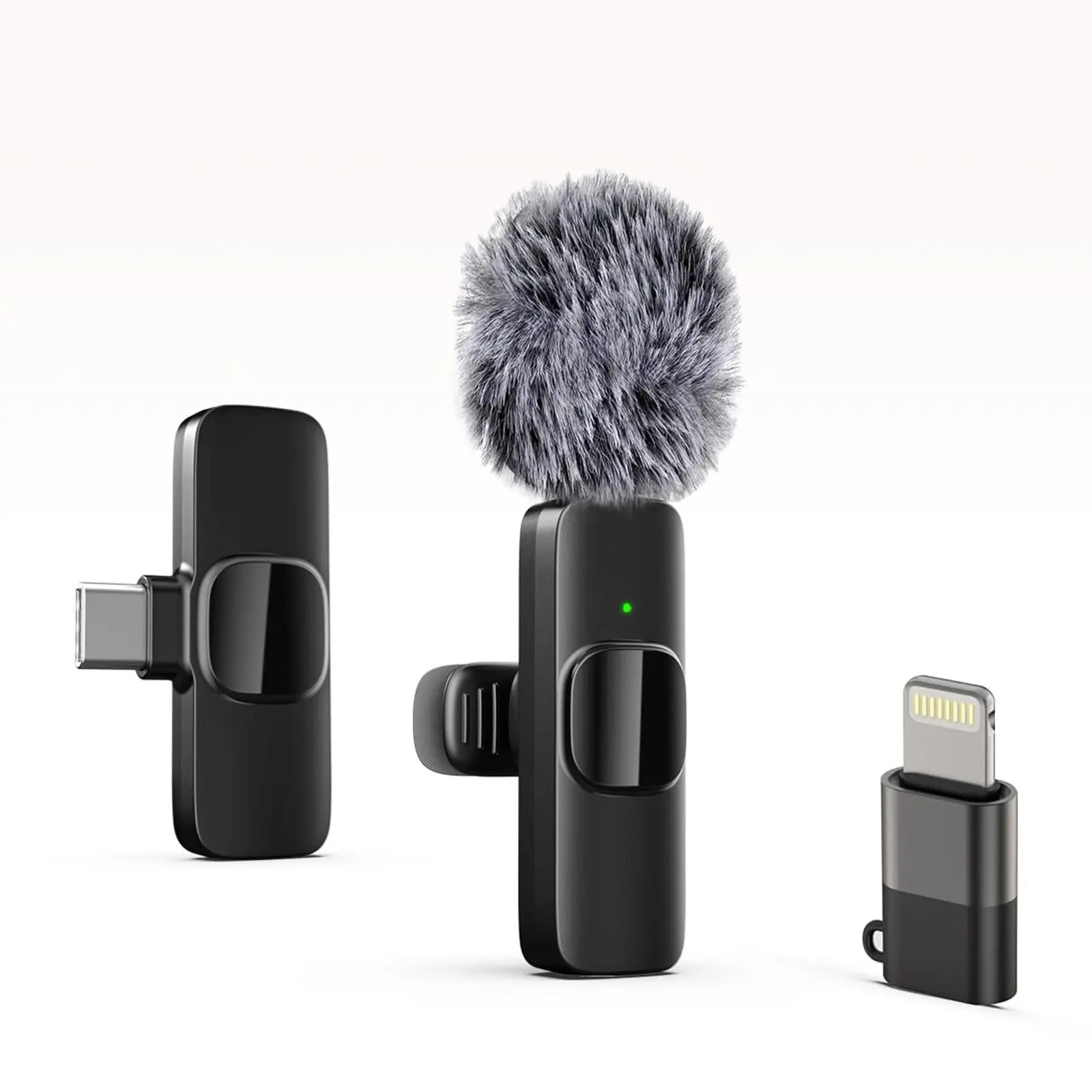 Professional Noise-Canceling Wireless Lavalier Clip Microphone, Compatible with iOS/android/PC, Clear Audio for Podcasts, Video Recording, Facebook, Tiktok