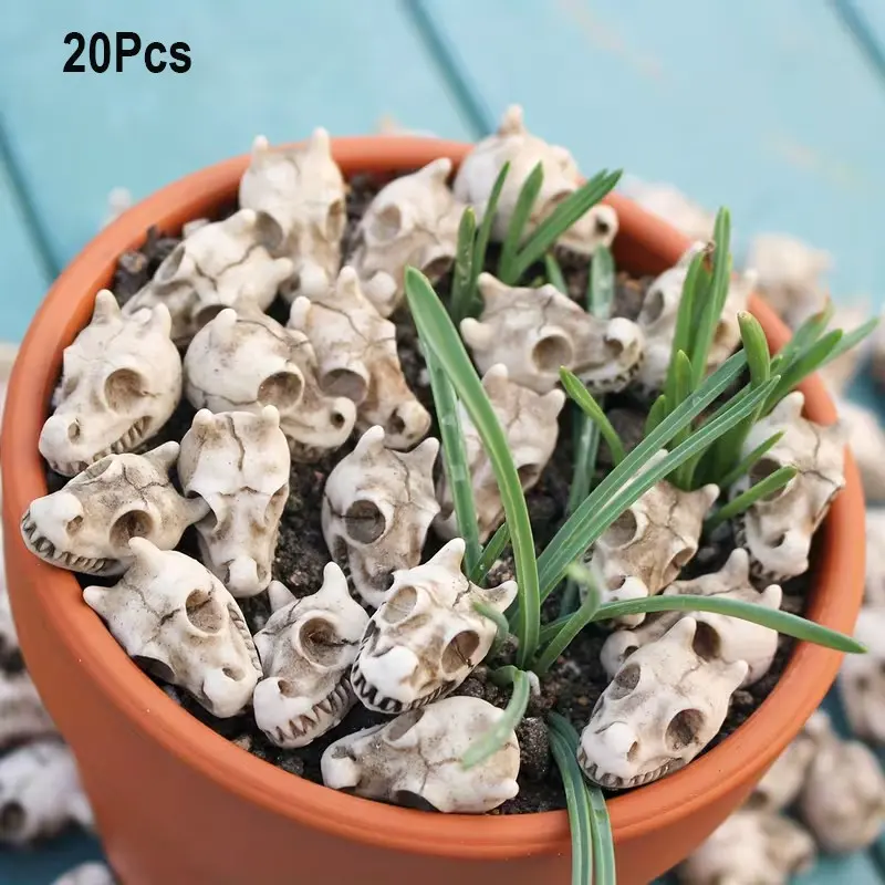 20pcs,Halloween Dragon Head Skull Bonsai Decorations, Miniature Landscaping Figurines, Ideal for Gardens & Aquariums, Perfect Halloween Gift