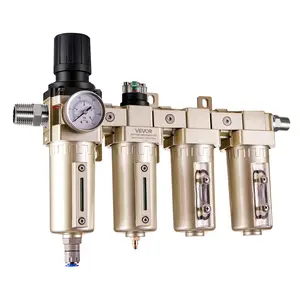 VEVOR Air Compressor Filter Regulator, 3/4" NPT 4-Stage 5m 0.3m 0.1m 0.1m Air Drying System with Micron Filters Double Desiccant Dryer, Auto Drain Air Compressor Water Separator 175PSI Max