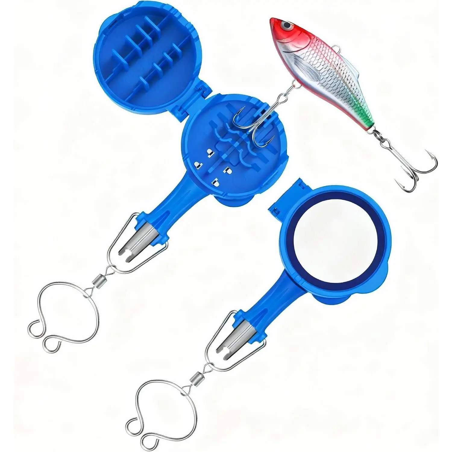 4-in-1 Fishing Knot Tying Tool, Treble Hook Covers Keeps Lures Safe, Hook Sharpener, Lure Wraps for Fishing Rod, Fishing Line  Accessories Gifts for Anglers Fishermen