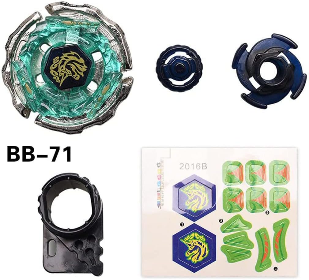 Metal Fusion BeyBattle Set with Launchers, Gyros 6 Pack Bey Burst Battling Tops Metal Fusion Starter Set with Stickers Two Launchers