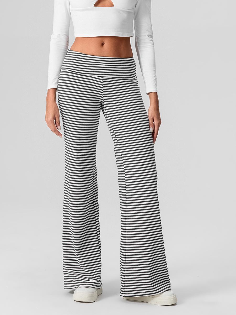 Casual Wide Leg Sweatpants for Women Fold Over Low Rise Flare Yoga Lounge Pants Back to School Clothes for Teen Girls Trousers