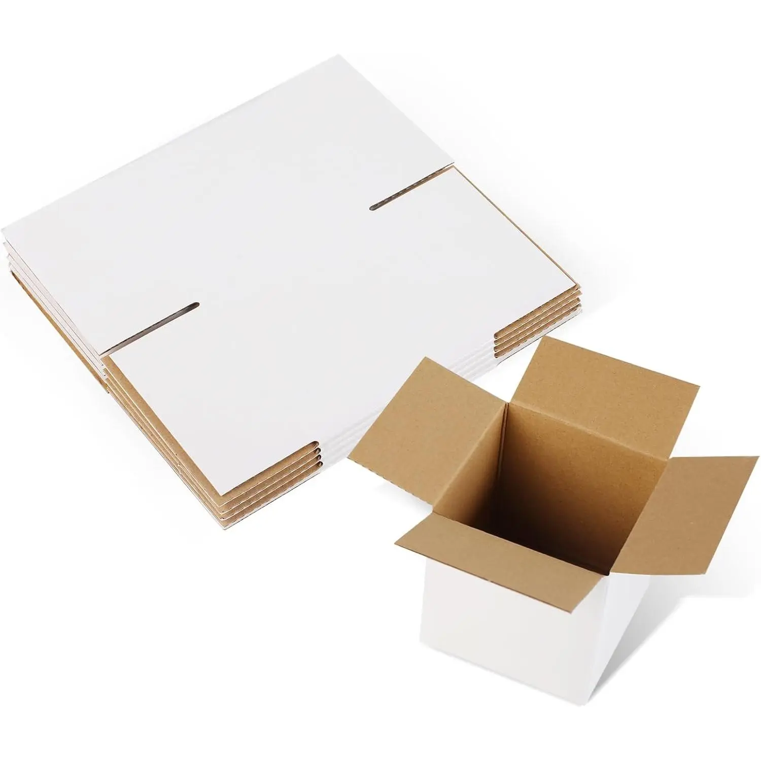 Shipping Boxes,3.5x3.5x3.5 inches 6 count Small Shipping Boxes,White Corrugated Cardboard Boxes for Packing, Mailing, Moving,Gifts & Storage,Heavy-Duty(White )