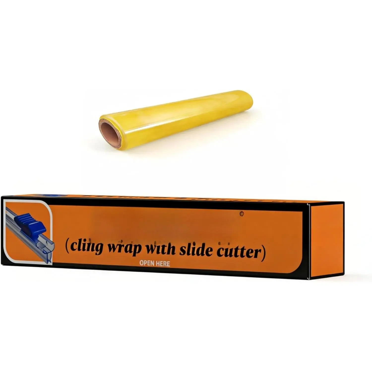 Plastic  Wrap with Sliding  - 12-inch 300-foot Restaurant-Grade Plastic  Wrap Roll - Restaurant Kitchen Bulk Quick-Cut Dispenser (1) household plastic wrapmeat film