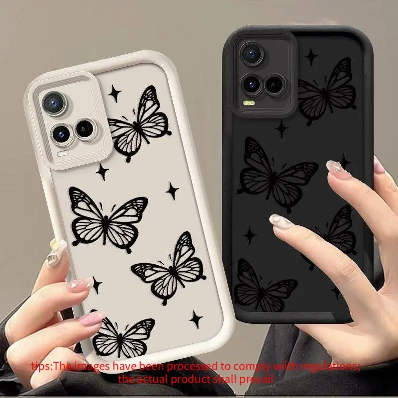 Butterfly Silicone Case for VIVO Y21 Y33S Protective Soft Cover