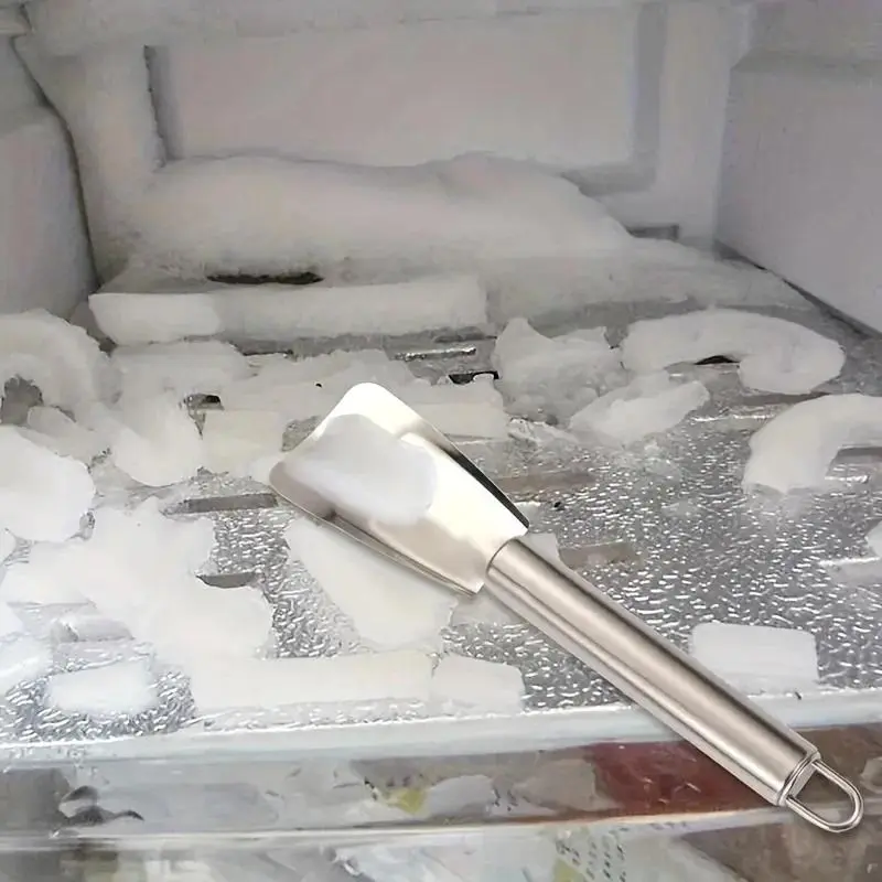 1pc Stainless Steel Lightweight Ice Scraper - Non-slip Defrosting Shovel for Refrigerator, Kitchen Utensils Home Cleaning Tool