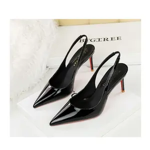 Summer women's shoes: Women's Patent Leather Slingback Pumps, Pointed-Toe Stiletto  with Red Sole Detail for Parties, Office & Formal Occasions orthopedic shoes lightweight breathable sandal ankle tie thin  shoe low