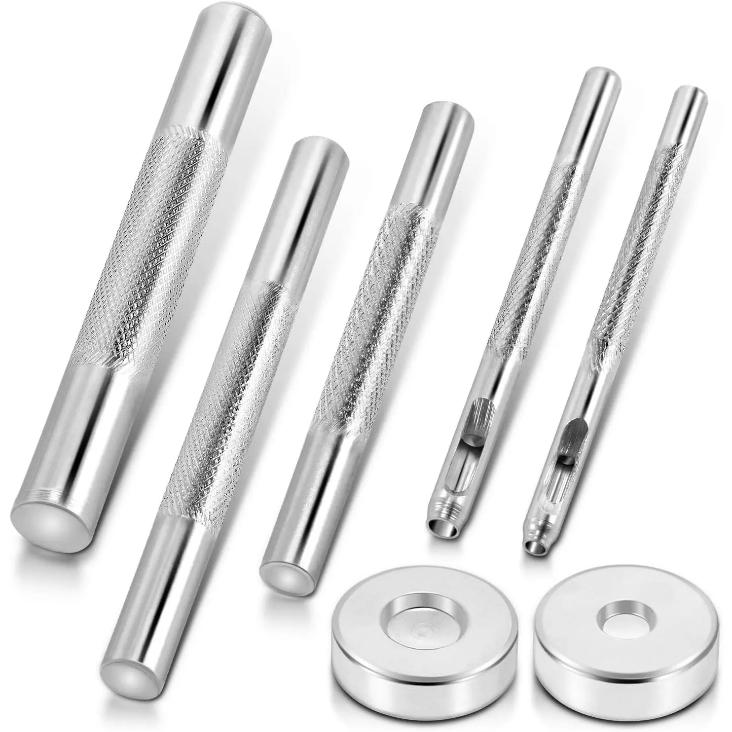 7 count Rivets Setting Tool Kits, Metal Rivet Punch Tool for Install Leather Bag Belt Shoe Boot Hats    Clothing